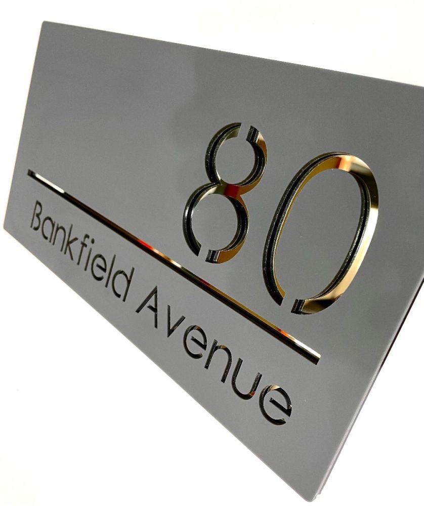 Laser Cut Door Sign Plaque - Silver Chrome