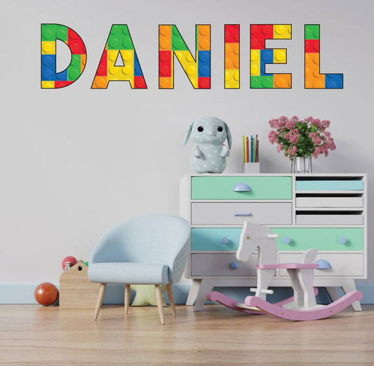 Personalised Name in Building Blocks Wall Sticker