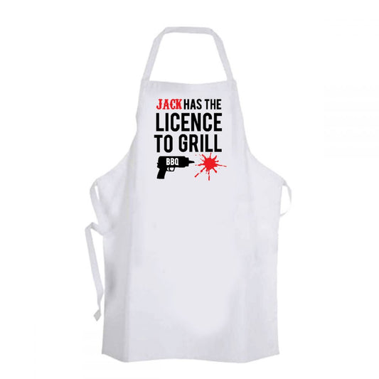 Personalised Name Licence To Grill Apron