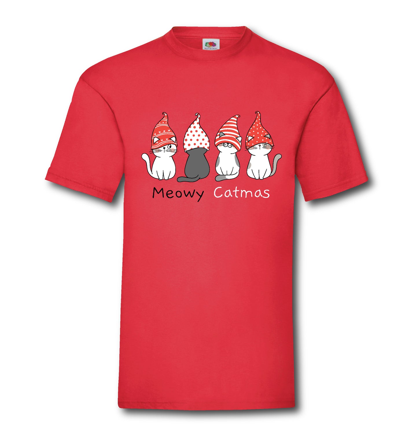 Christmas Novelty T-Shirt - Meowy Catmas