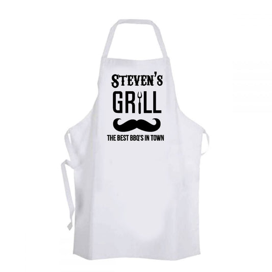 Personalised Name BBQ Moustache Apron