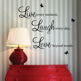 "Live, Love Laugh" Wall Quote Sticker