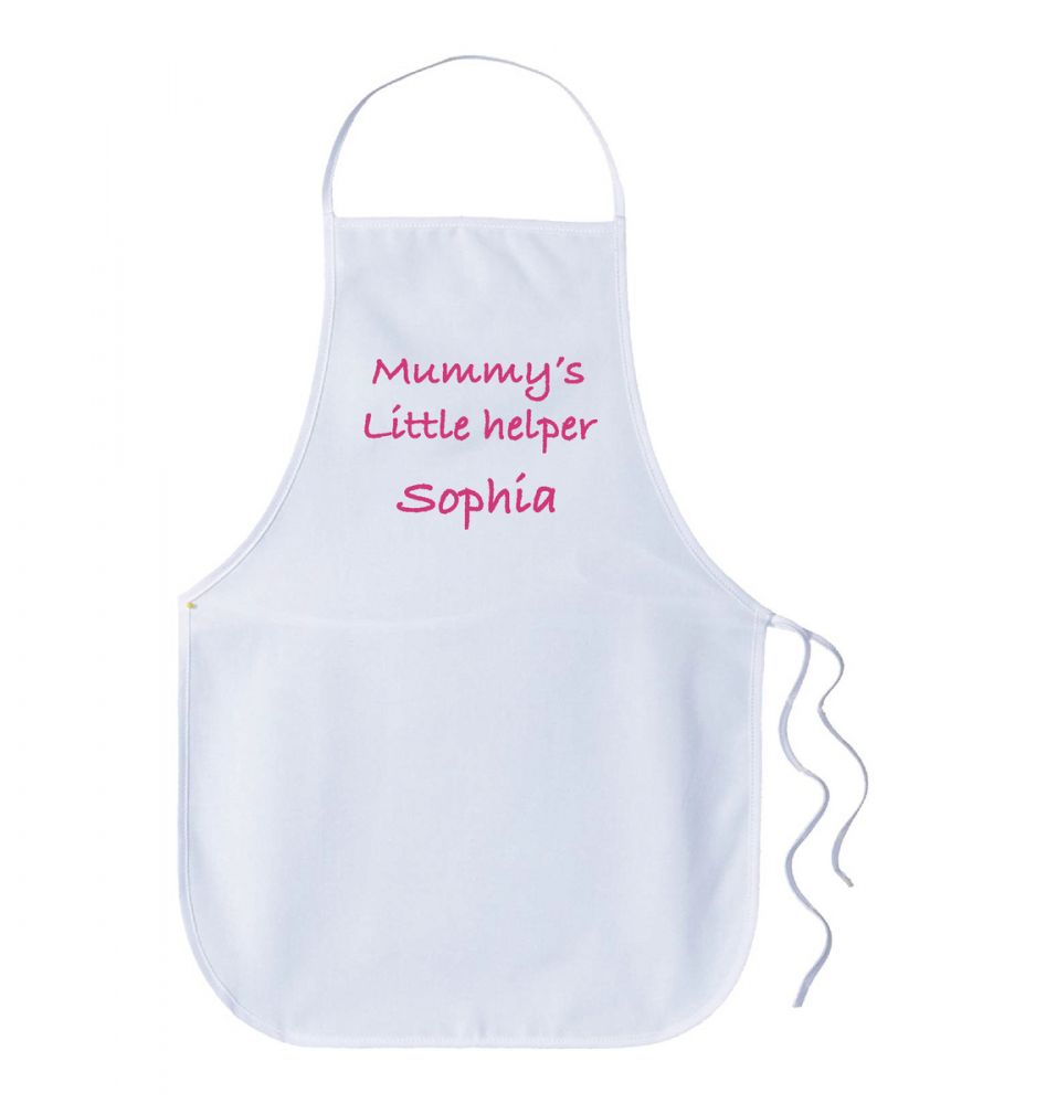Kids Personalised Name Apron - Mummy's Helper Girl Pink – DecoMatters