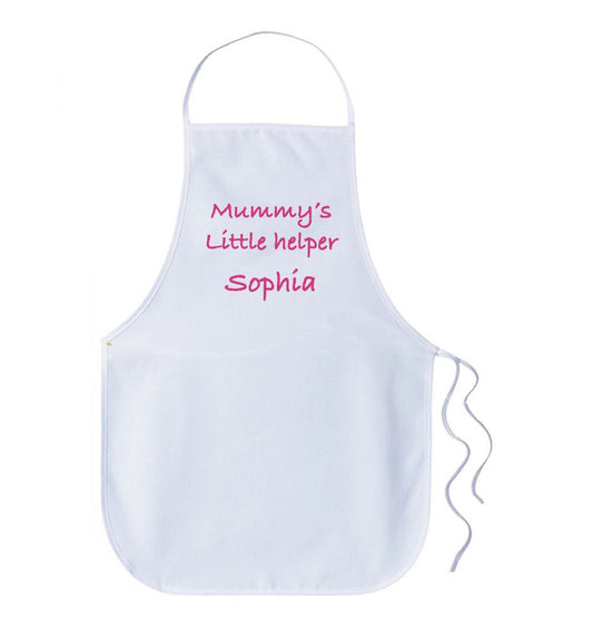 Kids Personalised Name Apron - Mummy's Helper Girl Pink
