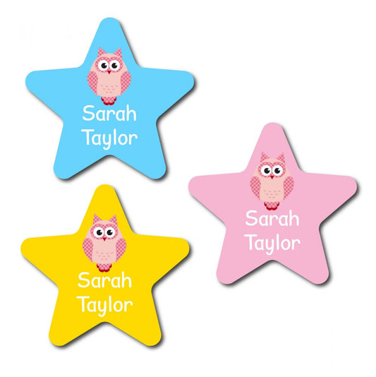 30 Star Owl Pattern Name Labels