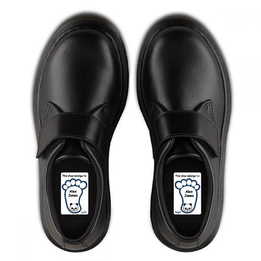5 Pairs of Personalised Iron-on Name Shoe Labels - Panda