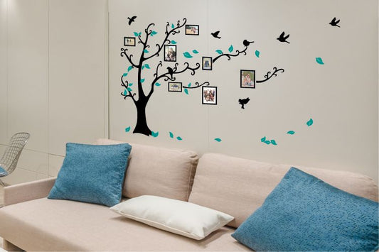Small Family Tree With Photo Frames & Branches Wall Sticker