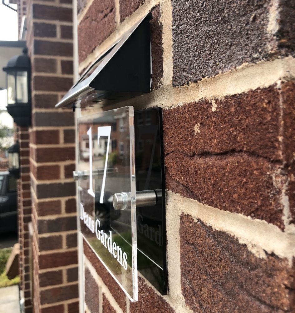 Personalised Acrylic Rectangle Door Sign with Solar Light