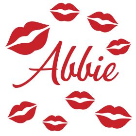 Personalised Name Wall Stickers - Lips Kisses