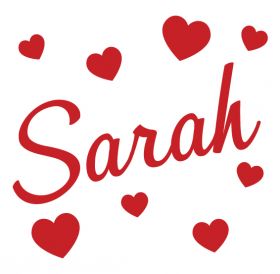Personalised Name Wall Stickers - Hearts