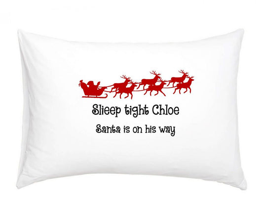 Personalised Pillow Case - Santa Sleigh