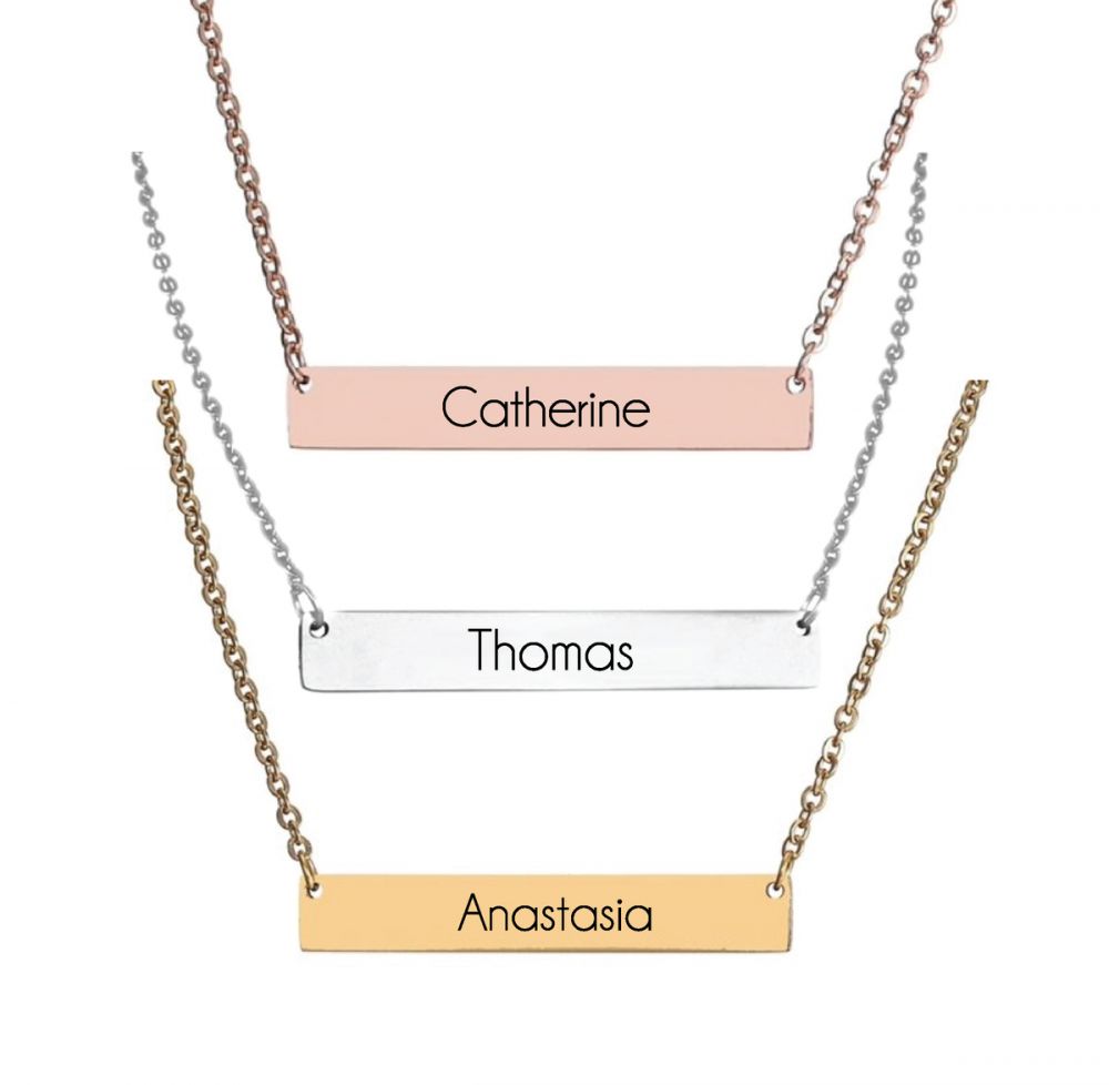 Personalised Name Pendant Necklace - Silver Coloured