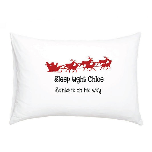 Personalised Pillow Case - Santa Sleigh