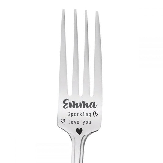 Personalised 'Name' Stainless Steel Fork - Sporking Love You