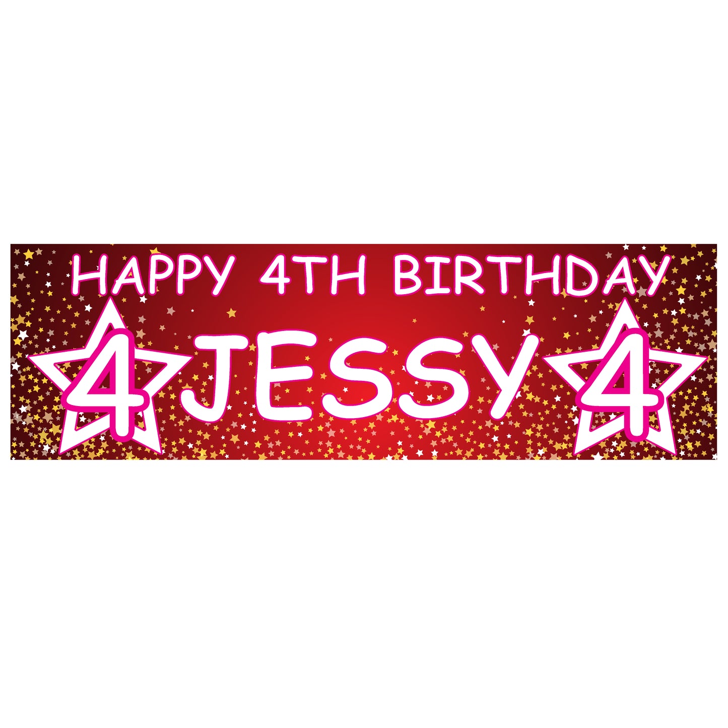 Personalised Birthday Banner Stars - Red