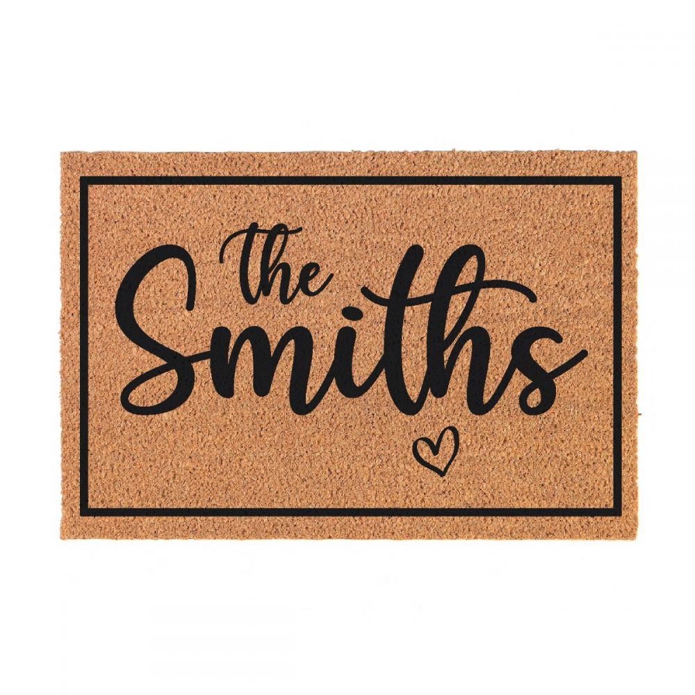 Personalised Coir Door Mat - The Name (Heart)
