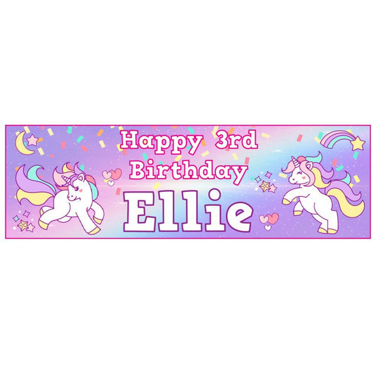 Giant Personalised Birthday Banner - Unicorn