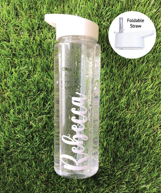 Personalised Name Water Bottle (NDF) - White