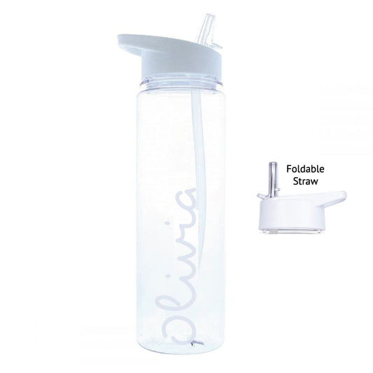 Personalised Name White Water Bottle (020) - White